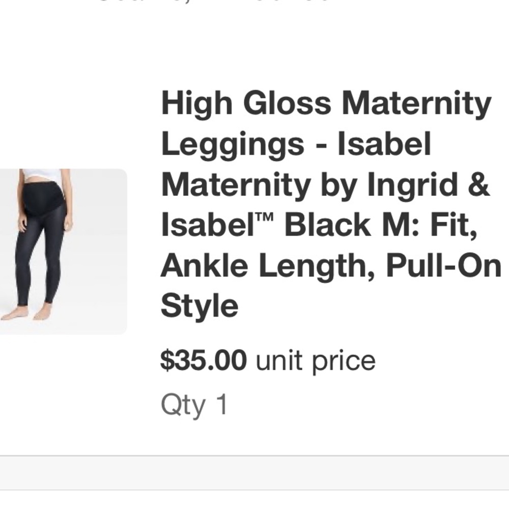 High gloss black maternity leggings